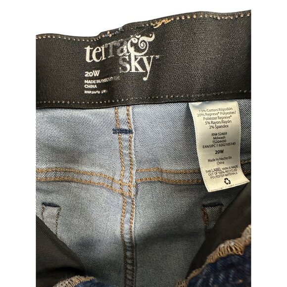 Terra & Sky Womens Pockets Zip Crop Jeans Size 20W - Picture 7 of 10